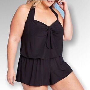 Aqua Green Romper swimsuit 18W